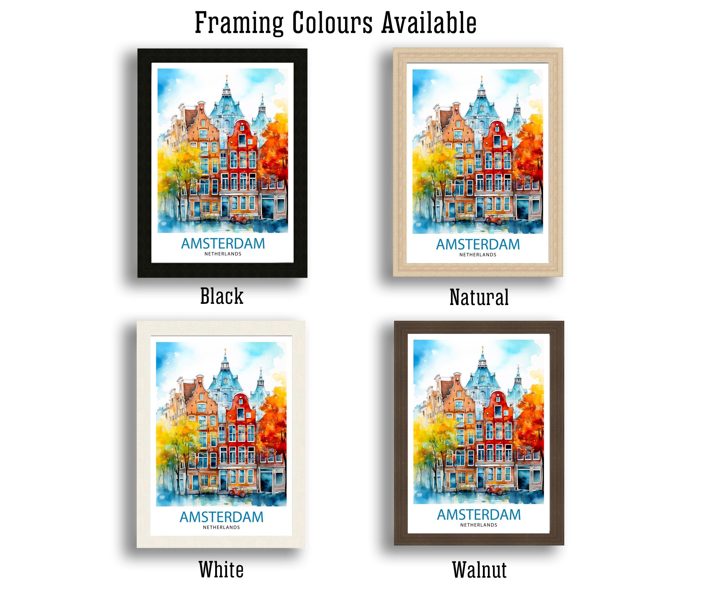 Amsterdam Netherlands Travel Print Wall Decor Wall Art Amsterdam Wall Hanging Home Décor Amsterdam Gift Art Lovers Netherlands Art