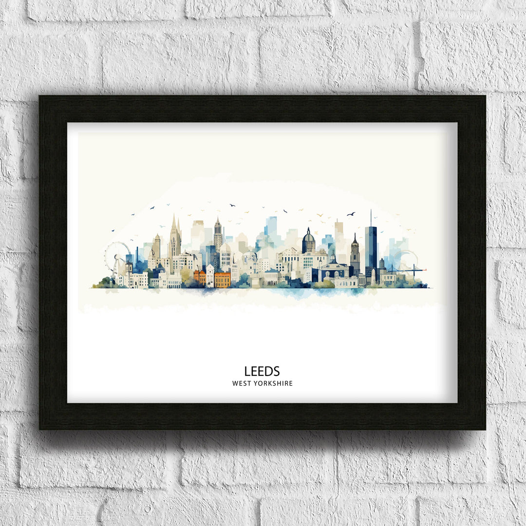 Leeds Skyline Print Wall Decor Wall Art Leeds Wall Hanging Home Décor Leeds Gift Art Lovers UK Skyline Art Lover Gift Print Art