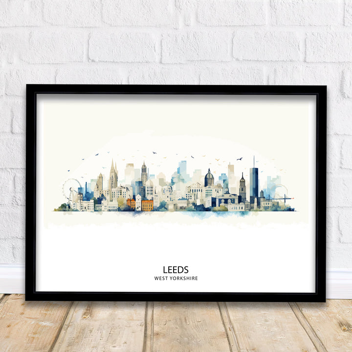 Leeds Skyline Print Wall Decor Wall Art Leeds Wall Hanging Home Décor Leeds Gift Art Lovers UK Skyline Art Lover Gift Print Art