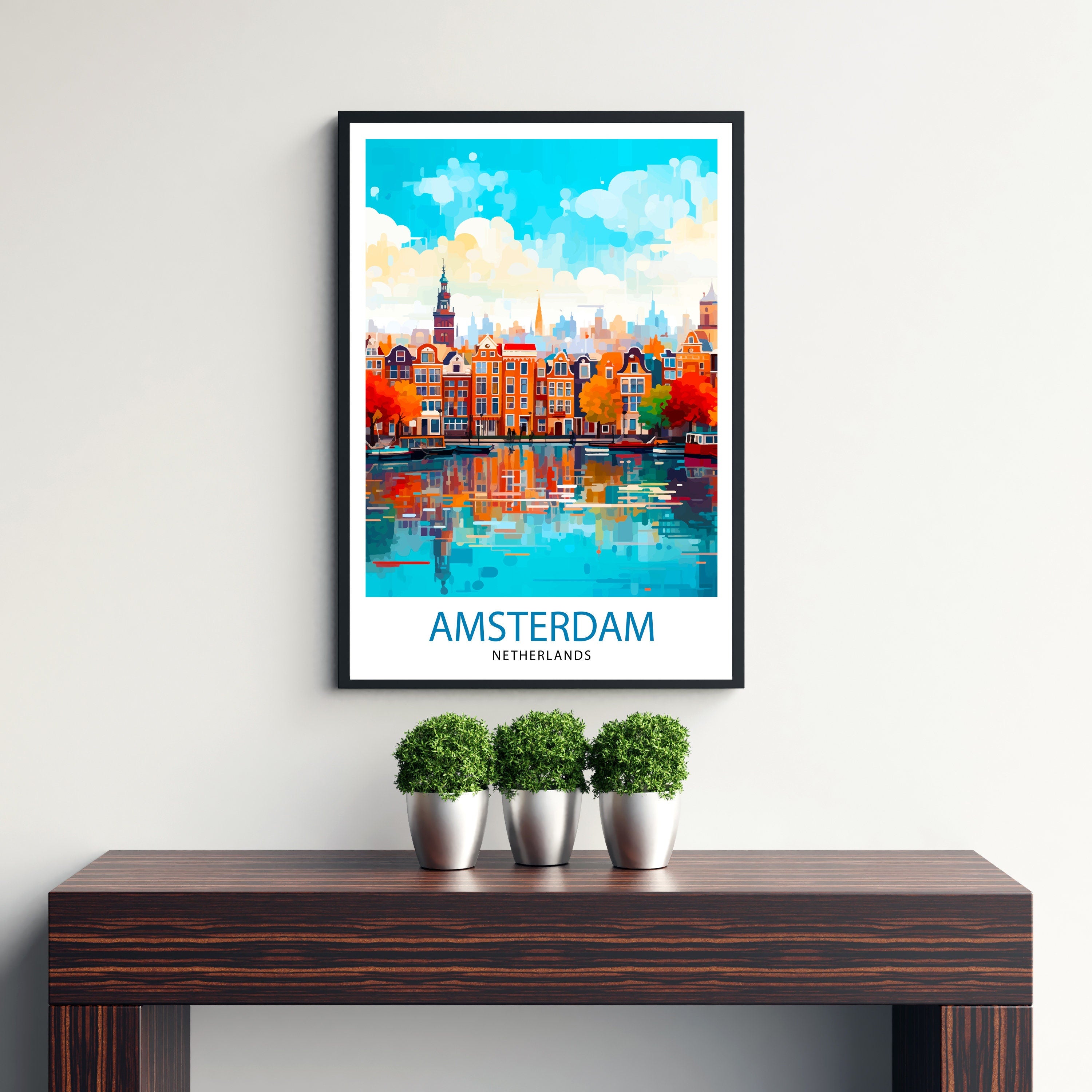 Amsterdam Netherlands Travel Print Wall Decor Wall Art Amsterdam Wall Hanging Home Décor Amsterdam Gift Art Lovers Netherlands Art