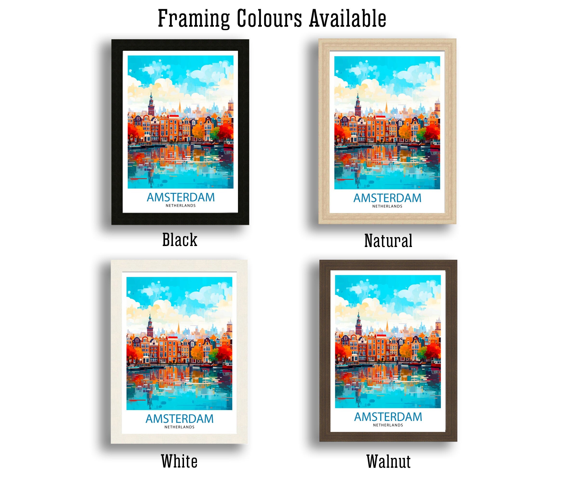 Amsterdam Netherlands Travel Print Wall Decor Wall Art Amsterdam Wall Hanging Home Décor Amsterdam Gift Art Lovers Netherlands Art