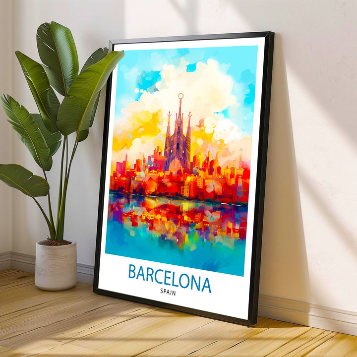 Barcelona Spain Travel Print Barcelona Wall Decor Barcelona Poster Spain Travel Prints Barcelona Art Print Barcelona