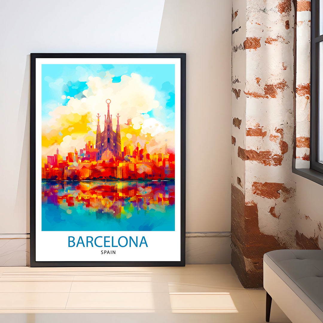 Barcelona Spain Travel Print Barcelona Wall Decor Barcelona Poster Spain Travel Prints Barcelona Art Print Barcelona