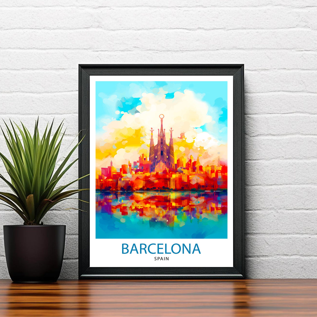 Barcelona Spain Travel Print Barcelona Wall Decor Barcelona Poster Spain Travel Prints Barcelona Art Print Barcelona