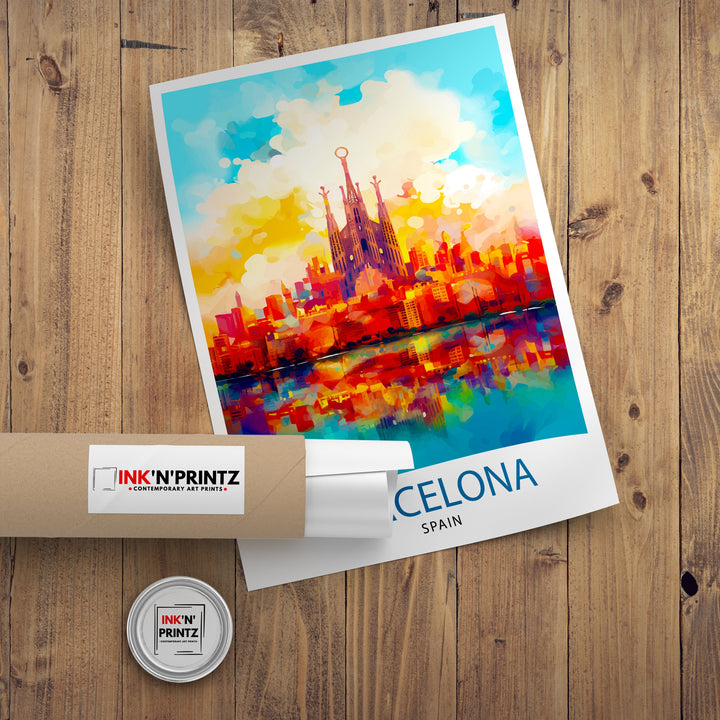 Barcelona Spain Travel Print Barcelona Wall Decor Barcelona Poster Spain Travel Prints Barcelona Art Print Barcelona