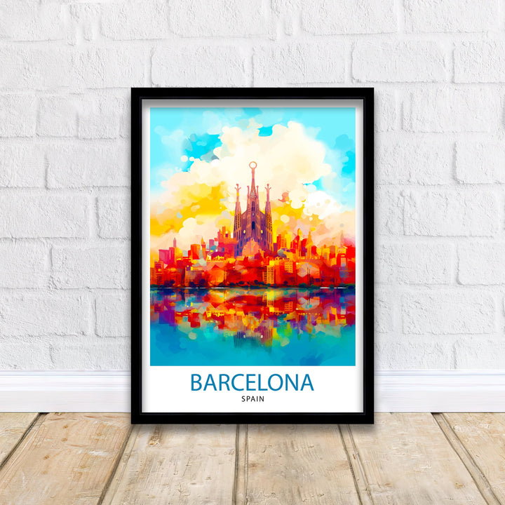 Barcelona Spain Travel Print Barcelona Wall Decor Barcelona Poster Spain Travel Prints Barcelona Art Print Barcelona