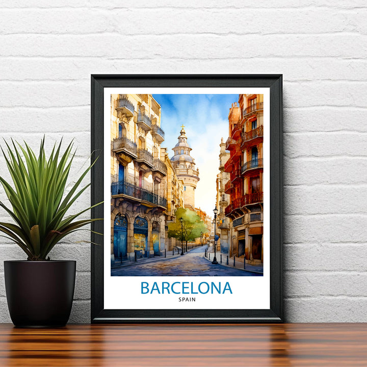 Barcelona Spain Travel Print Barcelona Wall Decor Barcelona Poster Spain Travel Prints Barcelona Art Print Barcelona