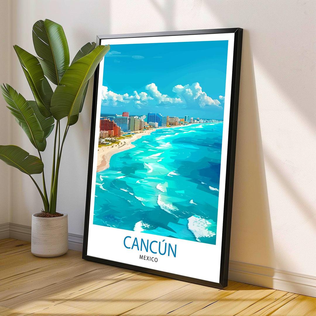 Cancun Mexico Travel Print Wall Decor Wall Art Cancun Wall Hanging Home Décor Cancun Gift Art Lovers Mexico Art Lover Gift Print Art