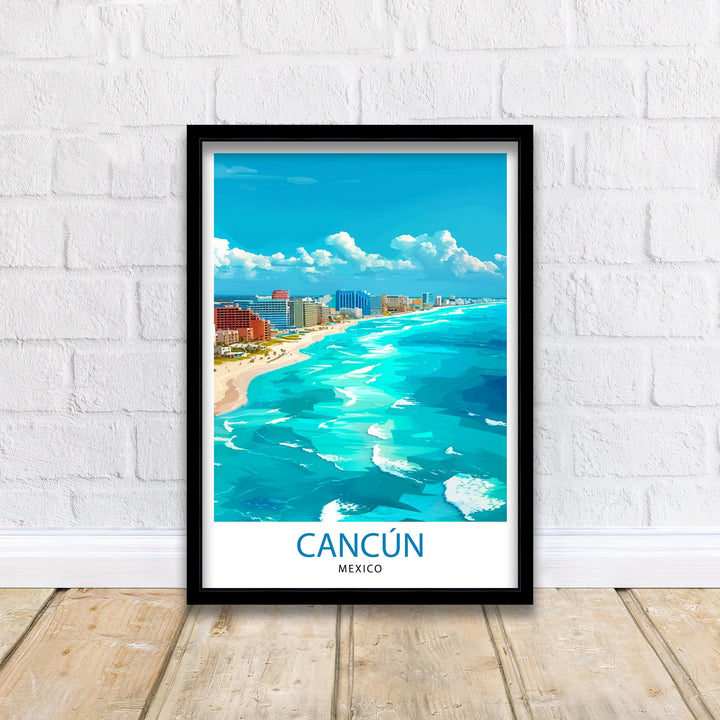 Cancun Mexico Travel Print Wall Decor Wall Art Cancun Wall Hanging Home Décor Cancun Gift Art Lovers Mexico Art Lover Gift Print Art