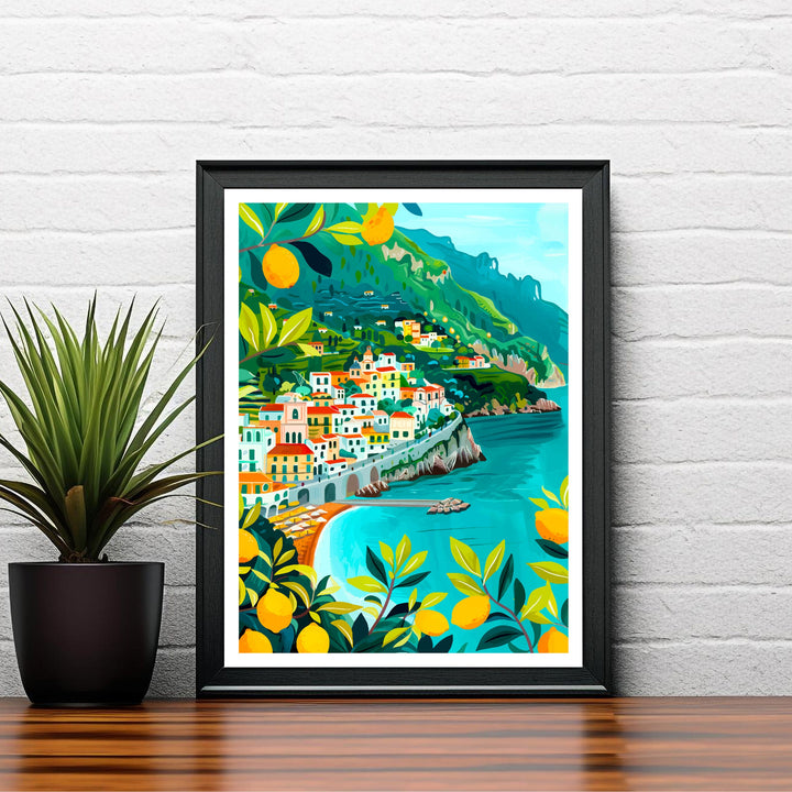 Amalfi Coast Italy Travel Poster