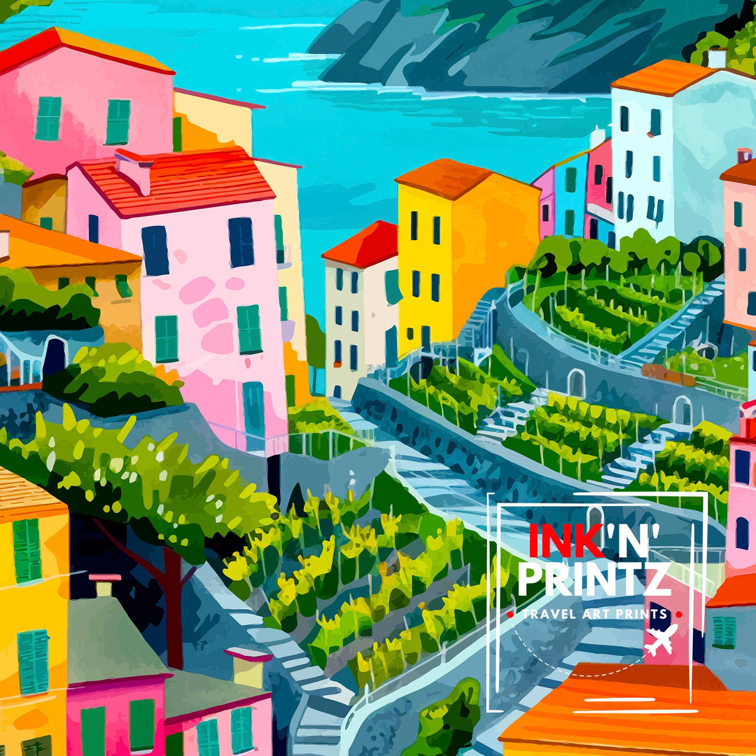 Cinque Terre Italy Travel Print Cinque Terre Wall Decor Cinque Terre Illustration Italy Travel Poster Gift For Italy Lovers Italy Home