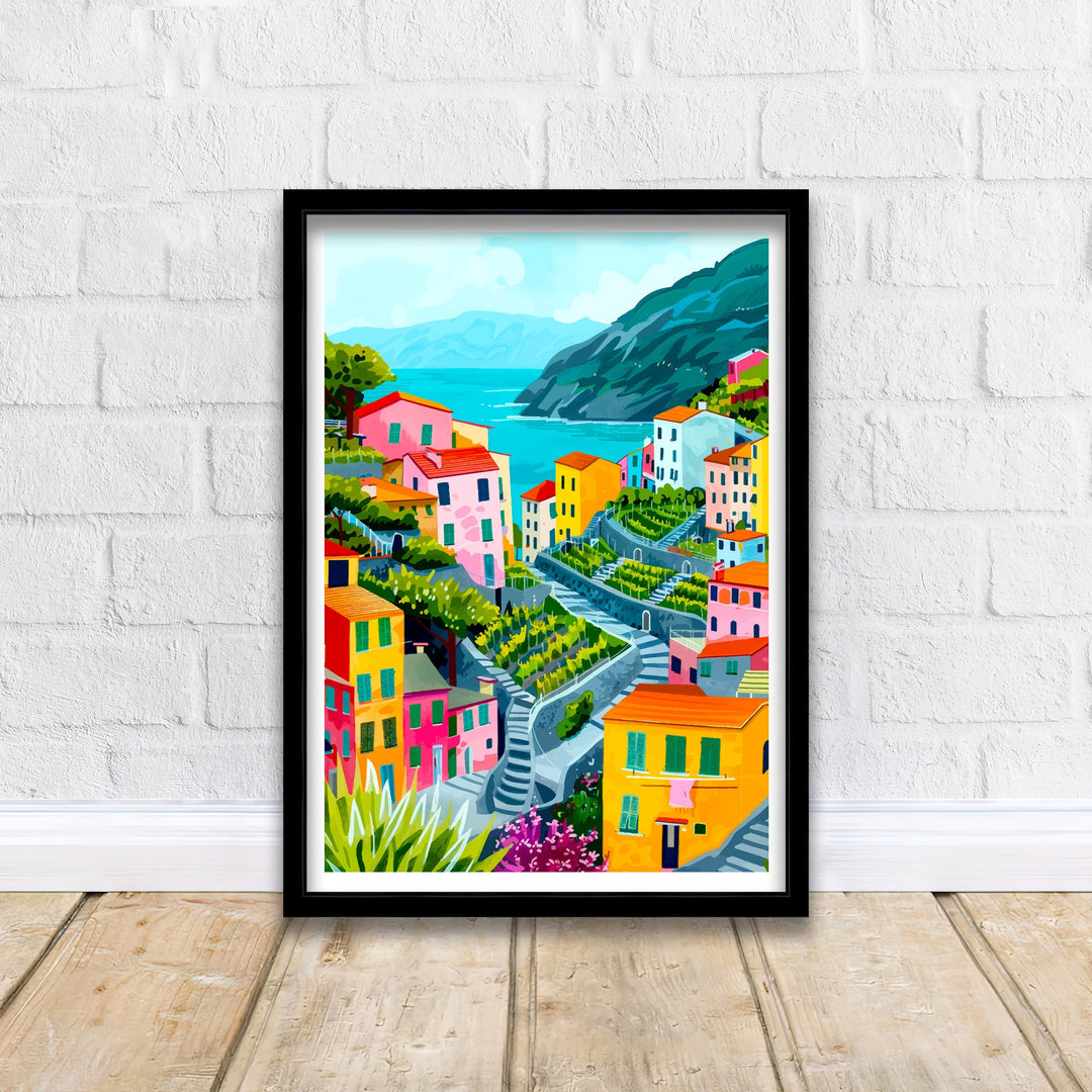 Cinque Terre Italy Travel Print Cinque Terre Wall Decor Cinque Terre Illustration Italy Travel Poster Gift For Italy Lovers Italy Home