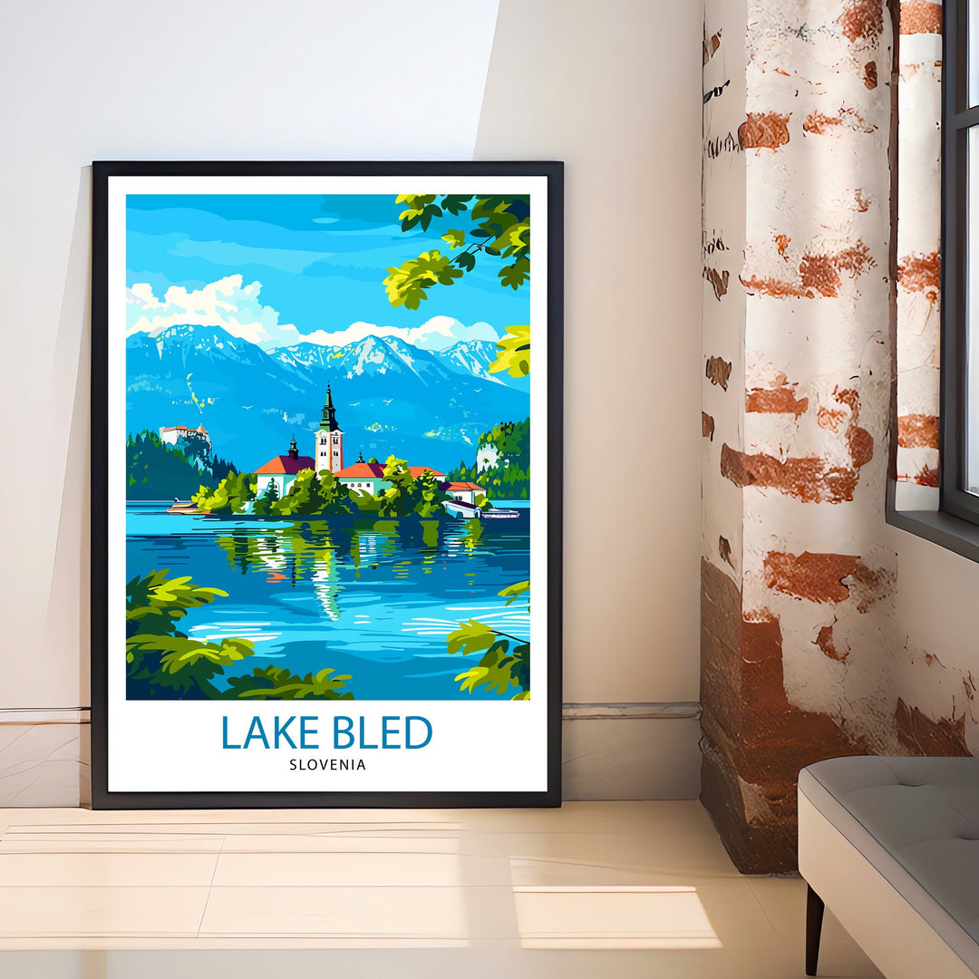 Lake Bled Slovenia Travel Poster