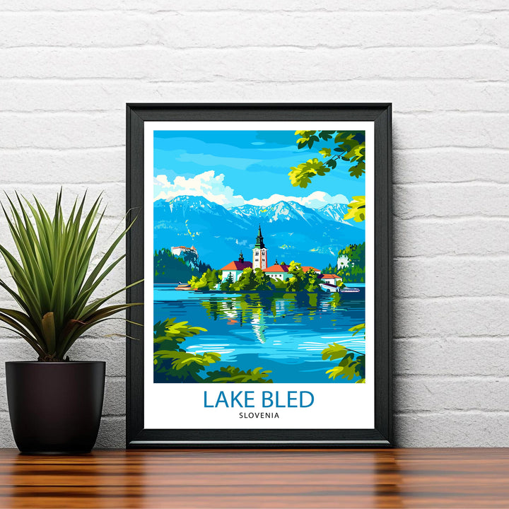 Lake Bled Slovenia Travel Print Wall Decor Wall Art Lake Bled Wall Hanging Home Décor Lake Bled Gift Art Lovers Slovenia Art Lover Gift