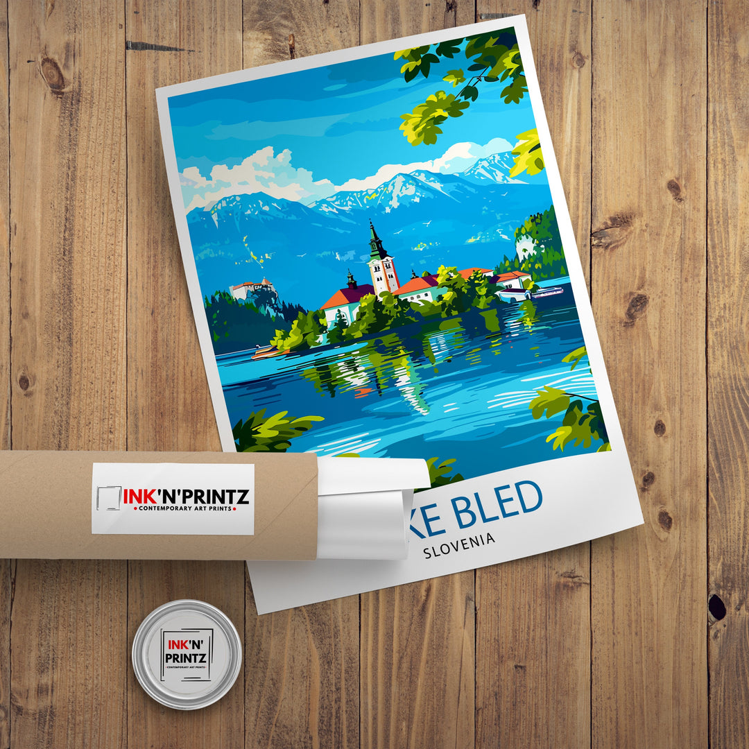 Lake Bled Slovenia Travel Print Wall Decor Wall Art Lake Bled Wall Hanging Home Décor Lake Bled Gift Art Lovers Slovenia Art Lover Gift