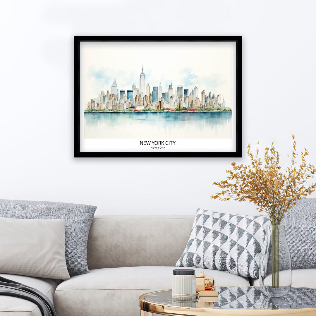 New York City Travel Print Wall Decor Wall Art New York City Wall Hanging Home Décor New York City Gift Art Lovers USA Art Lover Gift Print