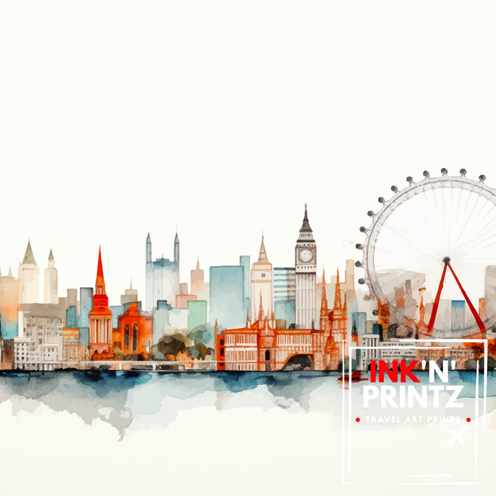 London England Travel Print Wall Decor Wall Art London Wall Hanging Home Décor London Gift Art Lovers UK Art Lover Gift Print Art