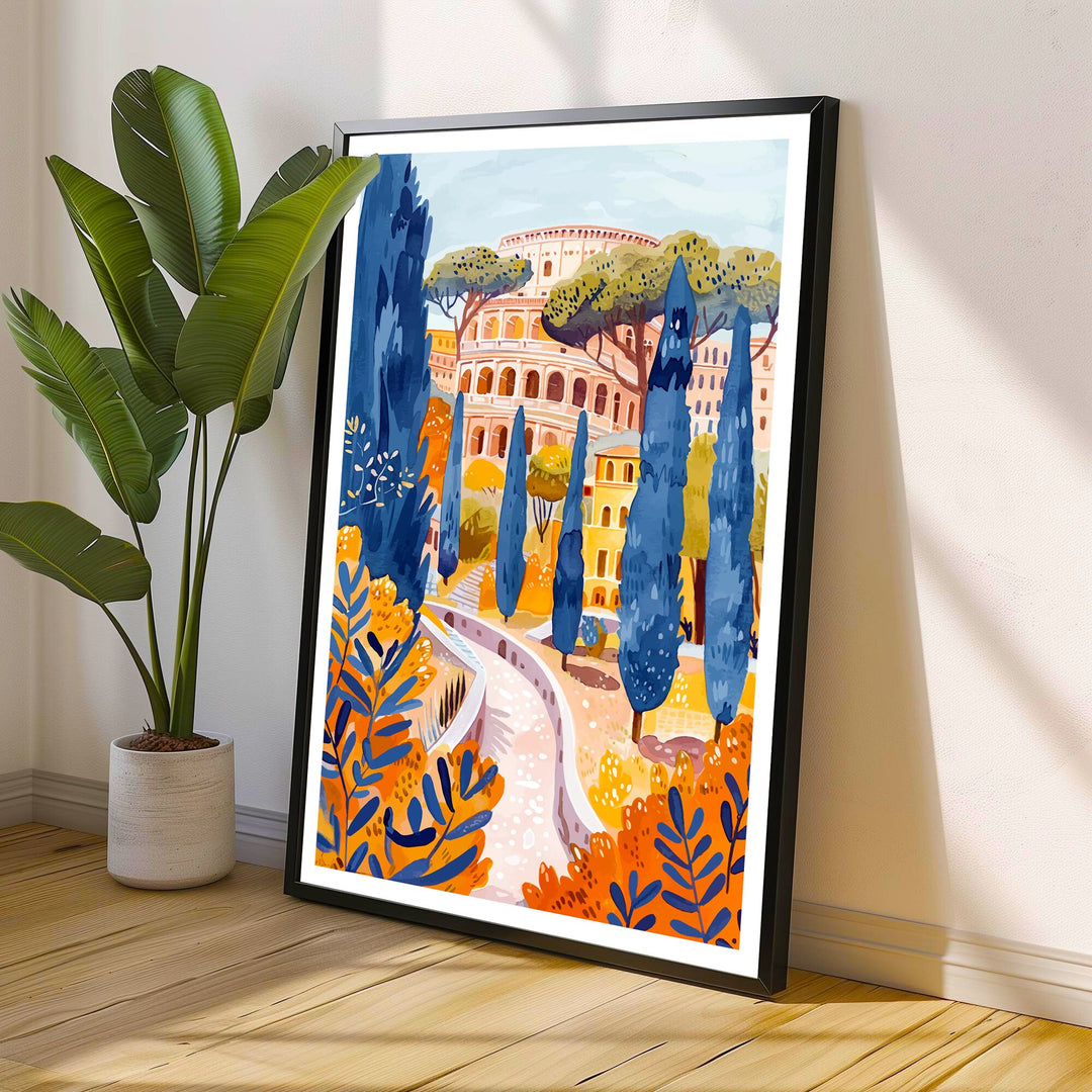 Rome Italy Travel Print Rome Wall Art Italy Travel Poster Rome Home Decor Italy Illustration Travel Gift for Rome Italy Wall Art