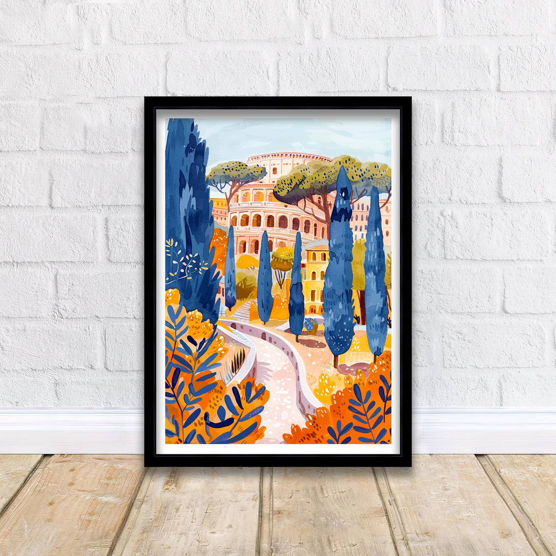 Rome Italy Travel Print Rome Wall Art Italy Travel Poster Rome Home Decor Italy Illustration Travel Gift for Rome Italy Wall Art