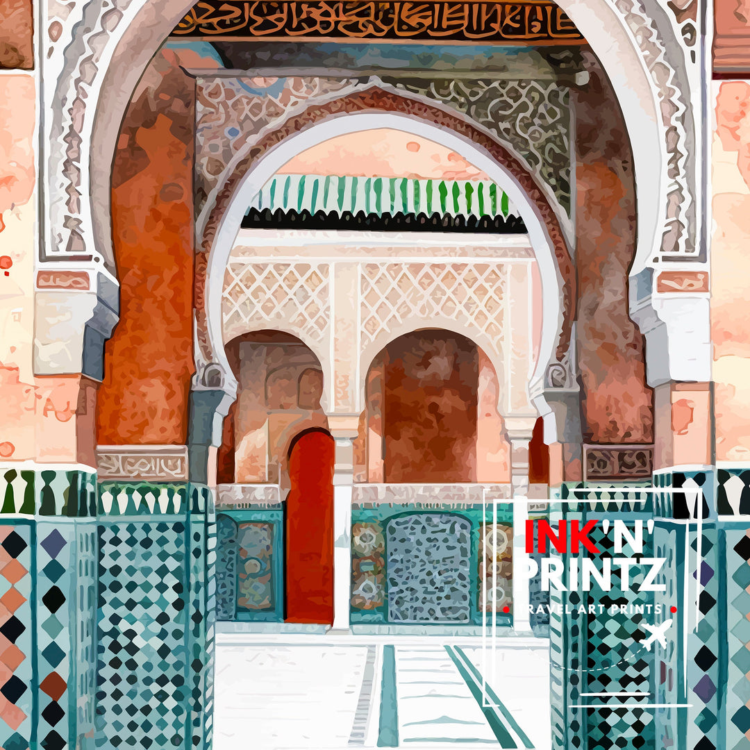 Marrakesh Morocco Travel Print Wall Decor Wall Art Marrakesh Wall Hanging Home Décor Marrakesh Gift Art Lovers Morocco Art Lover Gift