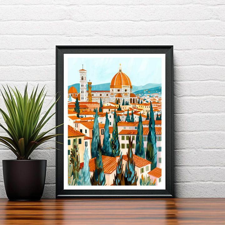 Florence Italy Travel Print Florence Wall Decor Florence Home Living Decor Florence Italy Illustration Travel Poster Gift for Florence