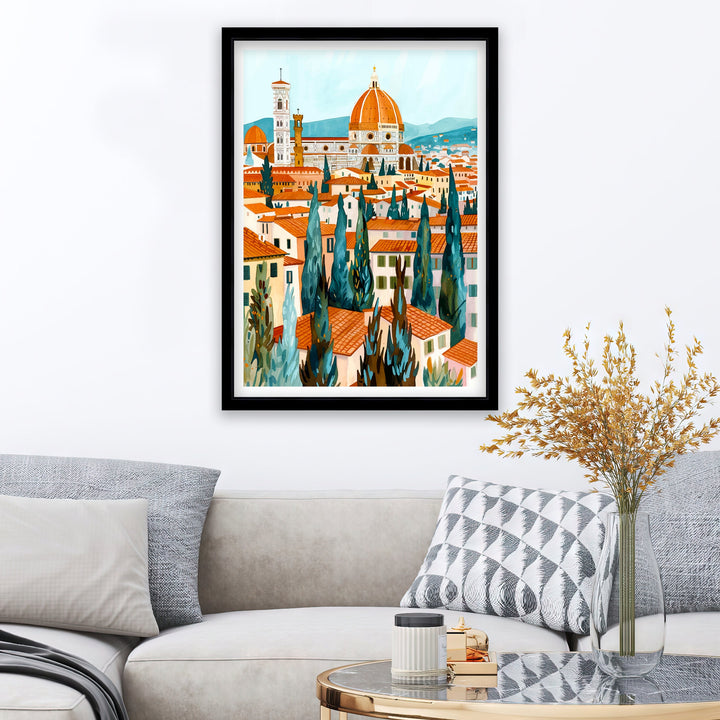 Florence Italy Travel Print Florence Wall Decor Florence Home Living Decor Florence Italy Illustration Travel Poster Gift for Florence