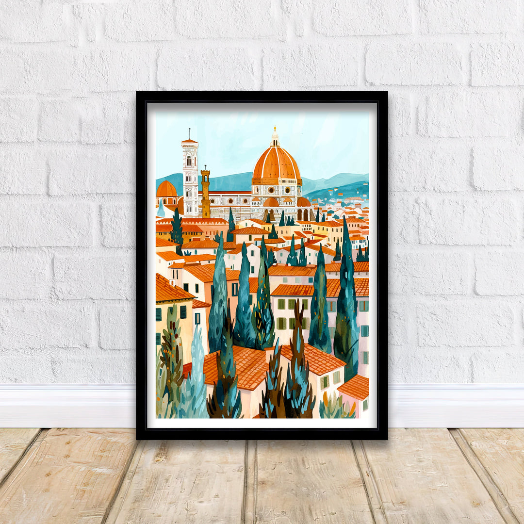 Florence Italy Travel Print Florence Wall Decor Florence Home Living Decor Florence Italy Illustration Travel Poster Gift for Florence
