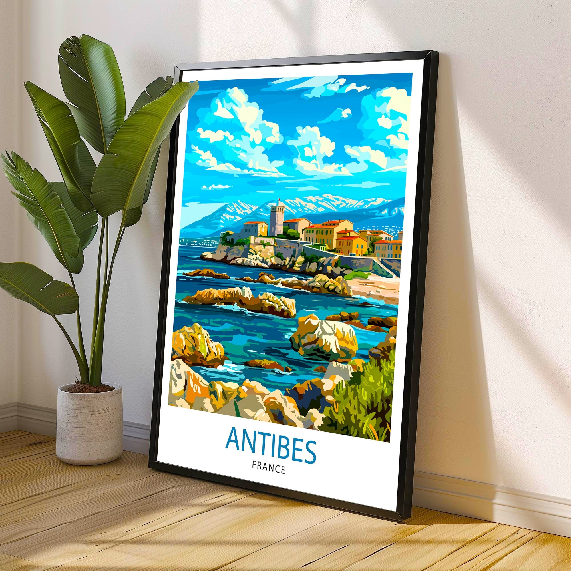 Antibes France Travel Print Antibes Wall Decor Antibes Home Living Decor Antibes France Illustration Travel Poster Gift for Antibes