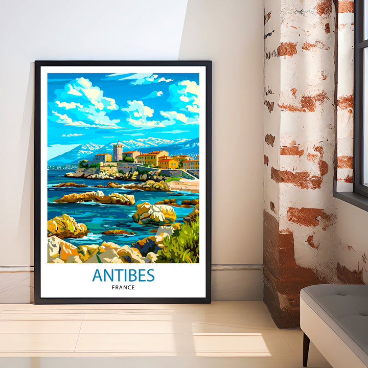 Antibes France Travel Print Antibes Wall Decor Antibes Home Living Decor Antibes France Illustration Travel Poster Gift for Antibes