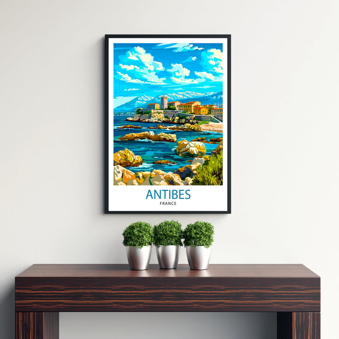 Antibes France Travel Print Antibes Wall Decor Antibes Home Living Decor Antibes France Illustration Travel Poster Gift for Antibes