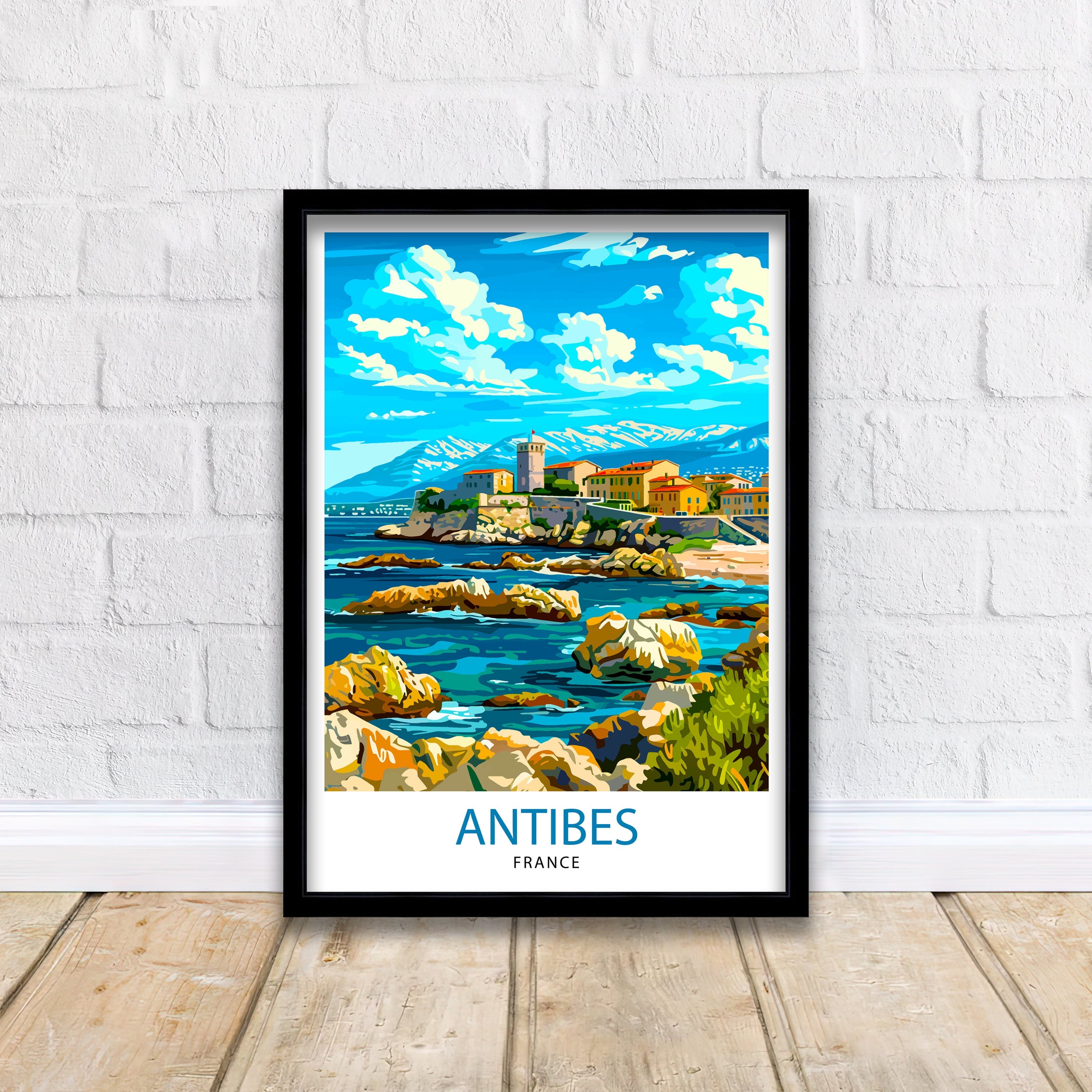 Antibes France Travel Print Antibes Wall Decor Antibes Home Living Decor Antibes France Illustration Travel Poster Gift for Antibes