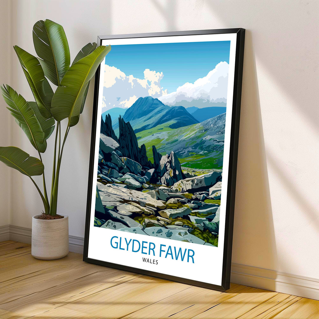 Glyder Fawr Wales Travel Poster