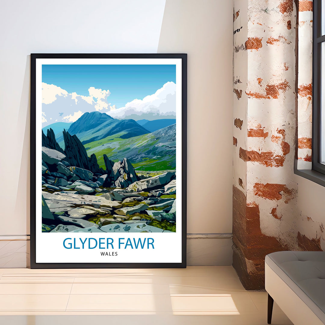 Glyder Fawr Wales Travel Poster