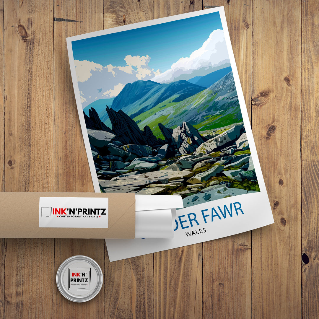 Glyder Fawr Wales Travel Poster