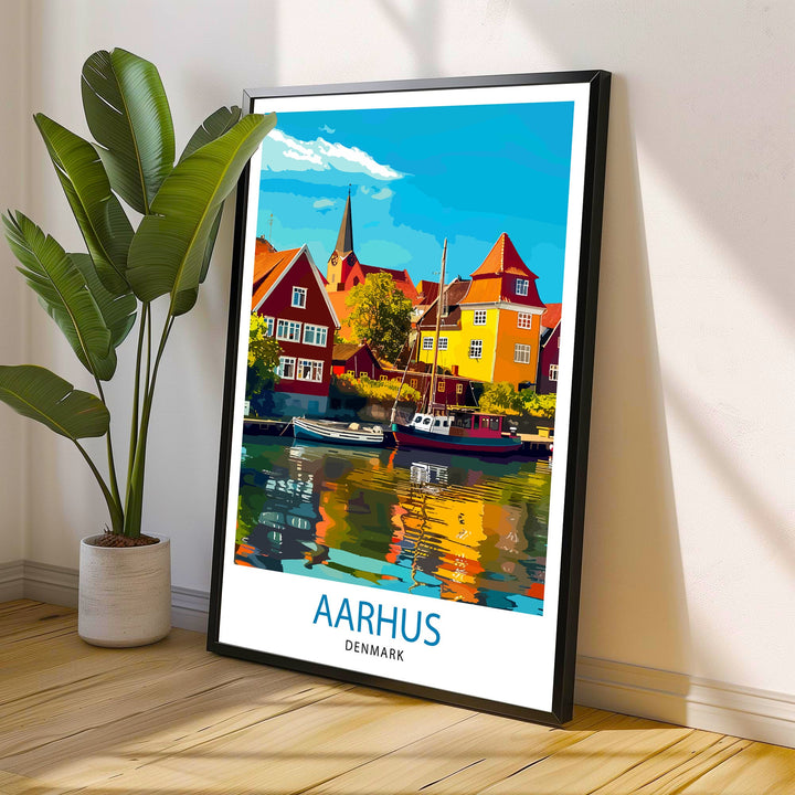 Aarhus Denmark Travel Poster – Modern Scandinavian Wall Art | InkNPrintz