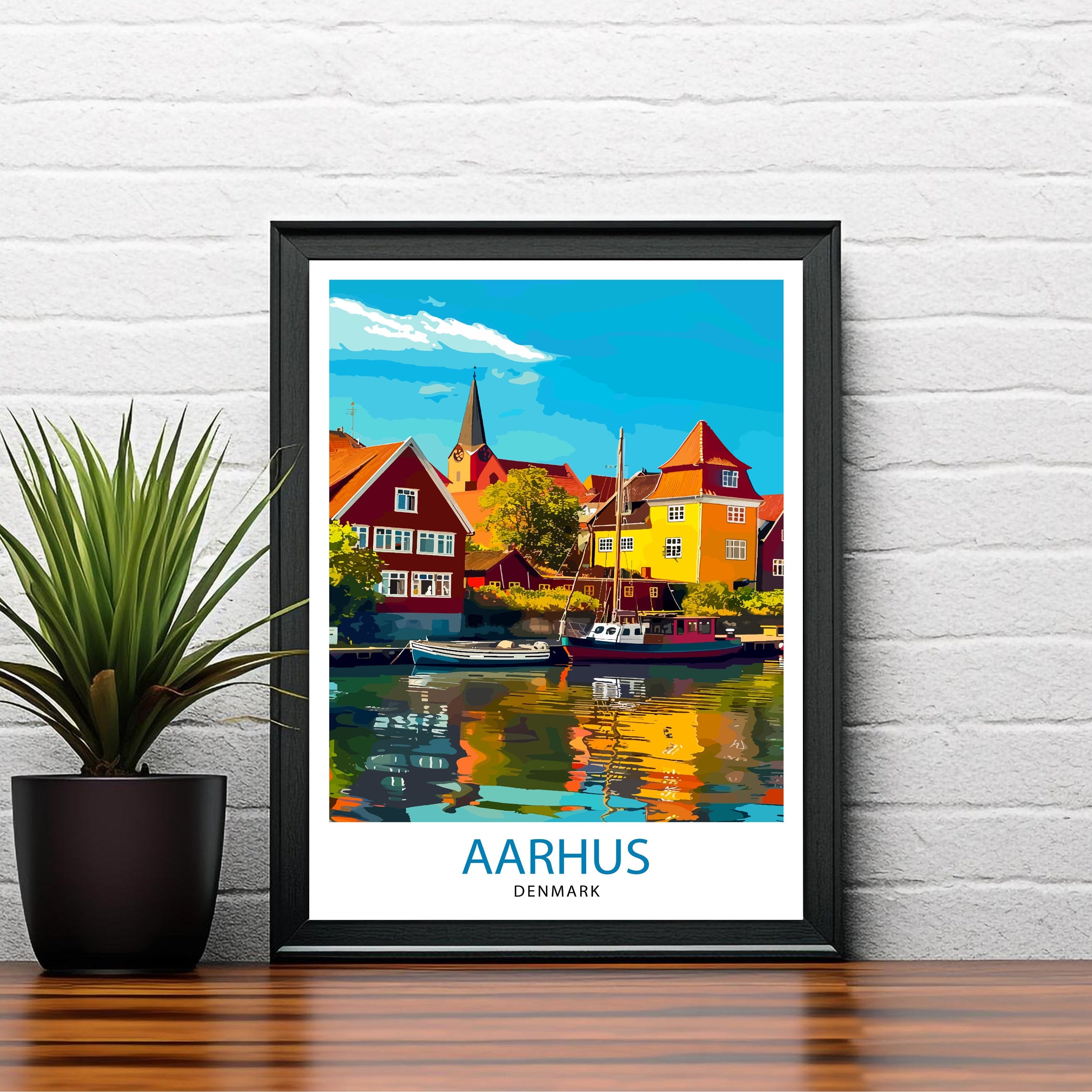 Aarhus Denmark Travel Print Wall Decor Wall Art Aarhus Wall Hanging Home Décor Aarhus Gift Art Lovers Danish Art Lover Gift Print Art