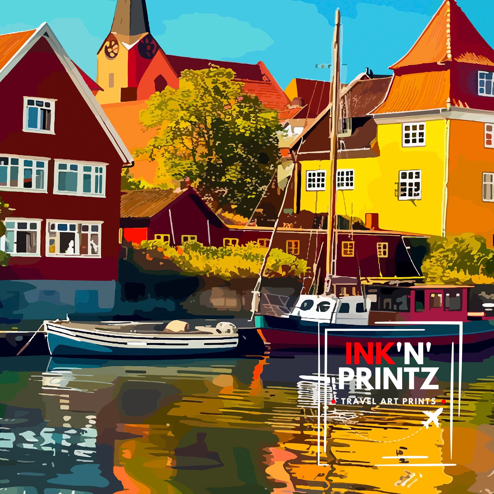 Aarhus Denmark Travel Print Wall Decor Wall Art Aarhus Wall Hanging Home Décor Aarhus Gift Art Lovers Danish Art Lover Gift Print Art