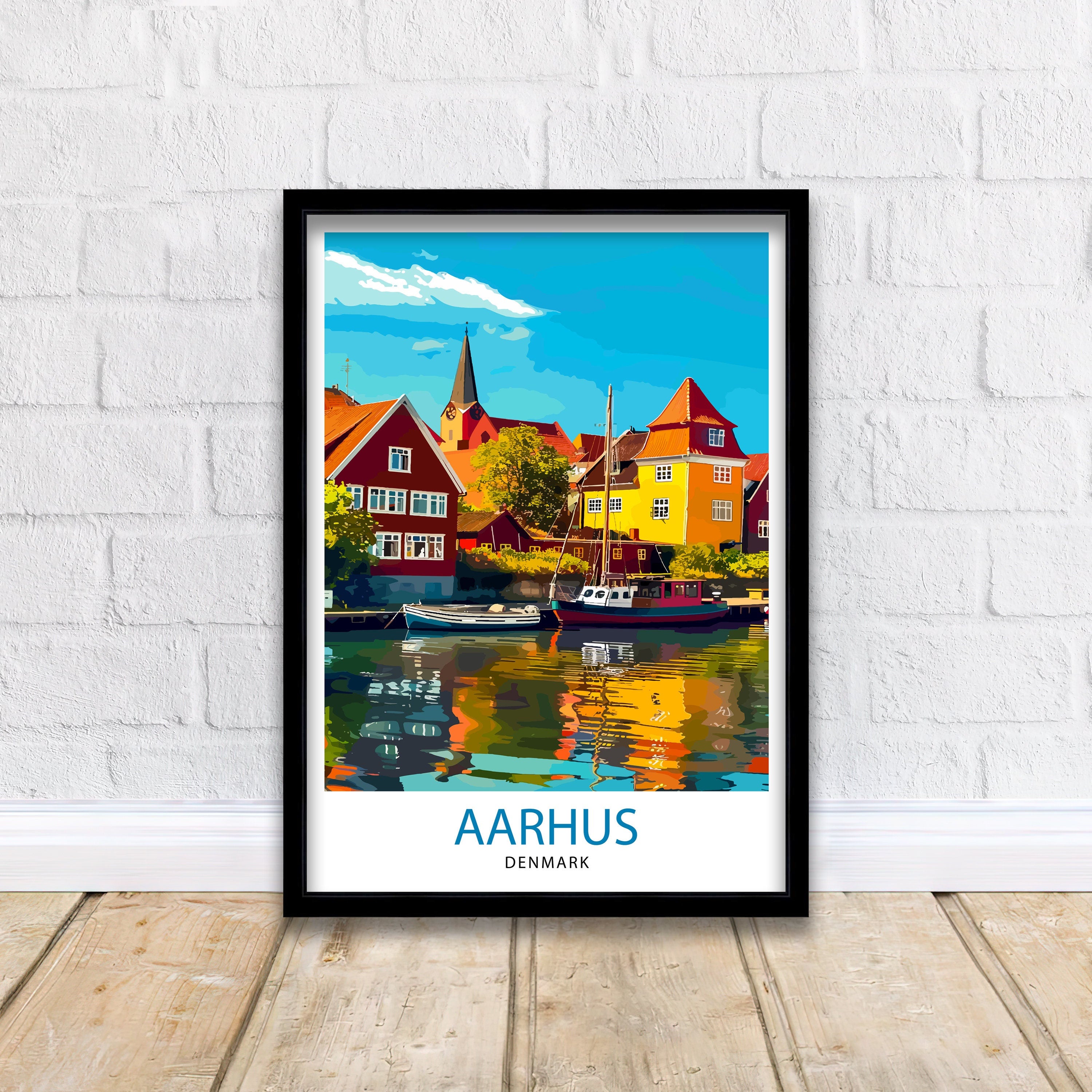 Aarhus Denmark Travel Print Wall Decor Wall Art Aarhus Wall Hanging Home Décor Aarhus Gift Art Lovers Danish Art Lover Gift Print Art