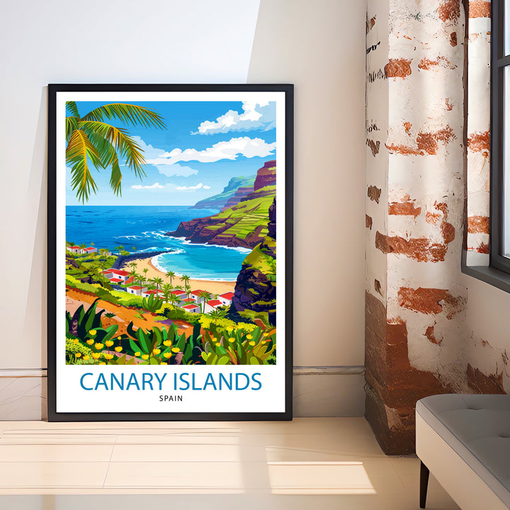 Canary Islands Travel Print Wall Decor Wall Art Canary Islands Wall Hanging Home Décor Canary Islands Gift Art Lovers Spanish Art Lover Gift