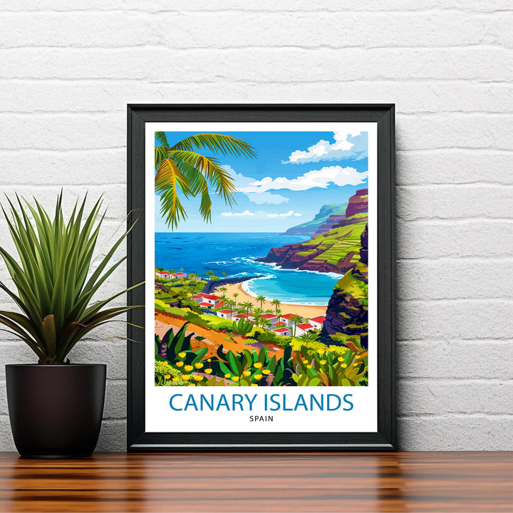 Canary Islands Travel Print Wall Decor Wall Art Canary Islands Wall Hanging Home Décor Canary Islands Gift Art Lovers Spanish Art Lover Gift