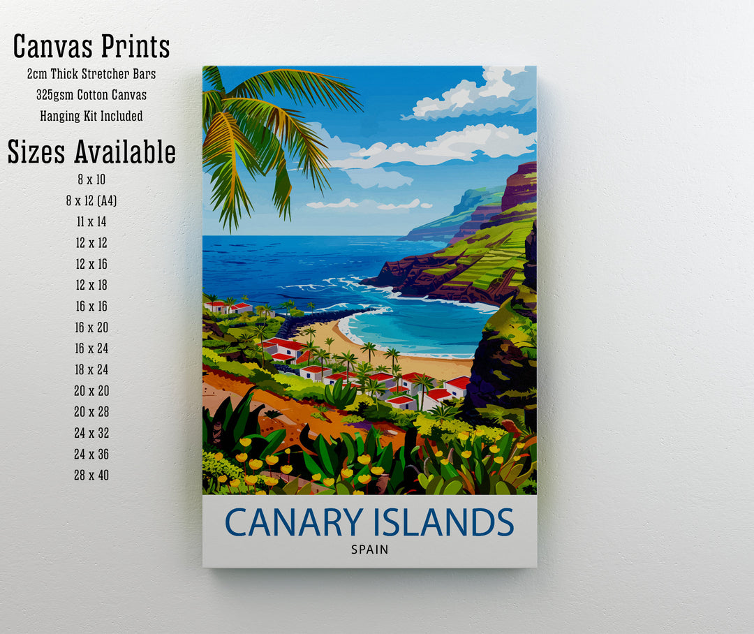 Canary Islands Travel Print Wall Decor Wall Art Canary Islands Wall Hanging Home Décor Canary Islands Gift Art Lovers Spanish Art Lover Gift