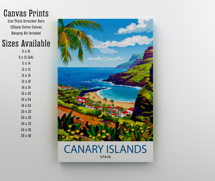 Canary Islands Travel Print Wall Decor Wall Art Canary Islands Wall Hanging Home Décor Canary Islands Gift Art Lovers Spanish Art Lover Gift