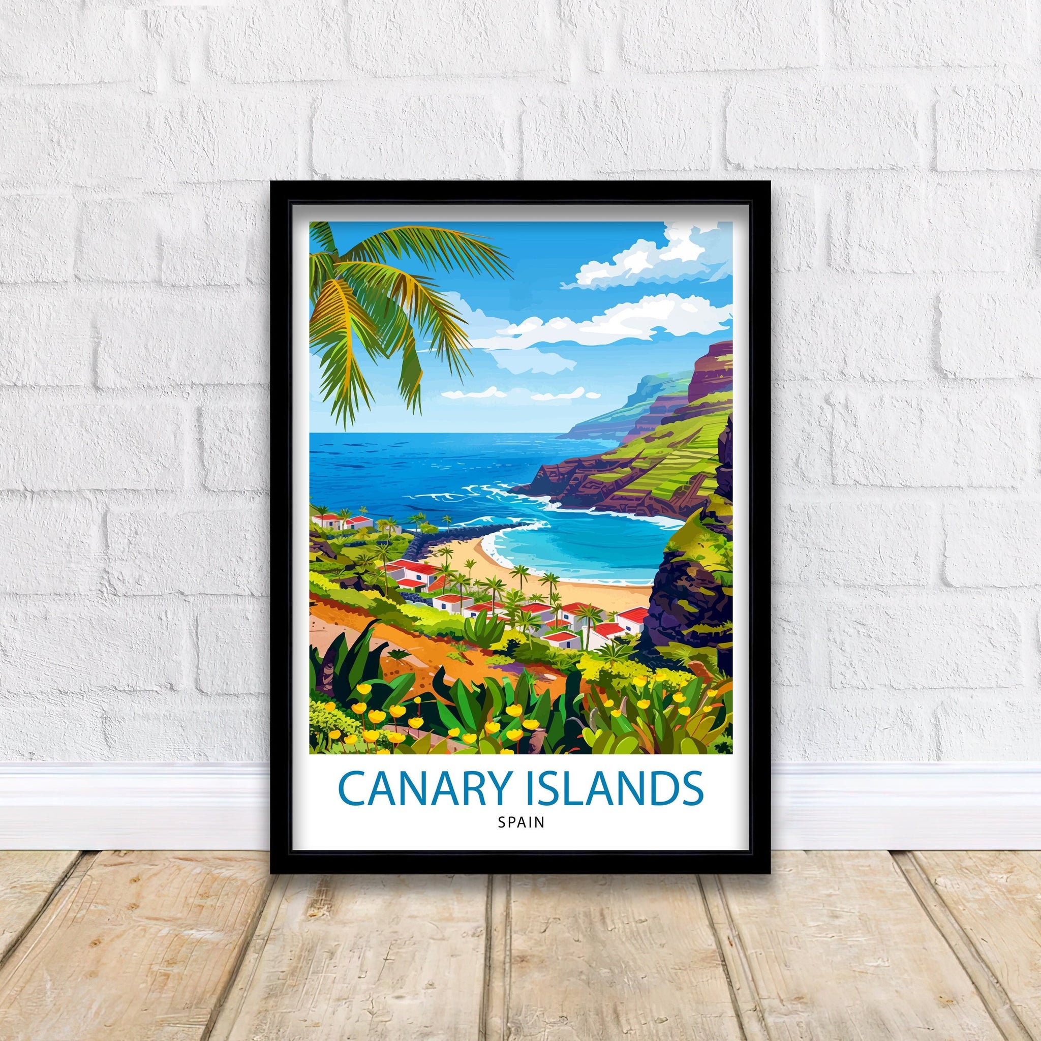 Canary Islands Travel Print Wall Decor Wall Art Canary Islands Wall Hanging Home Décor Canary Islands Gift Art Lovers Spanish Art Lover Gift