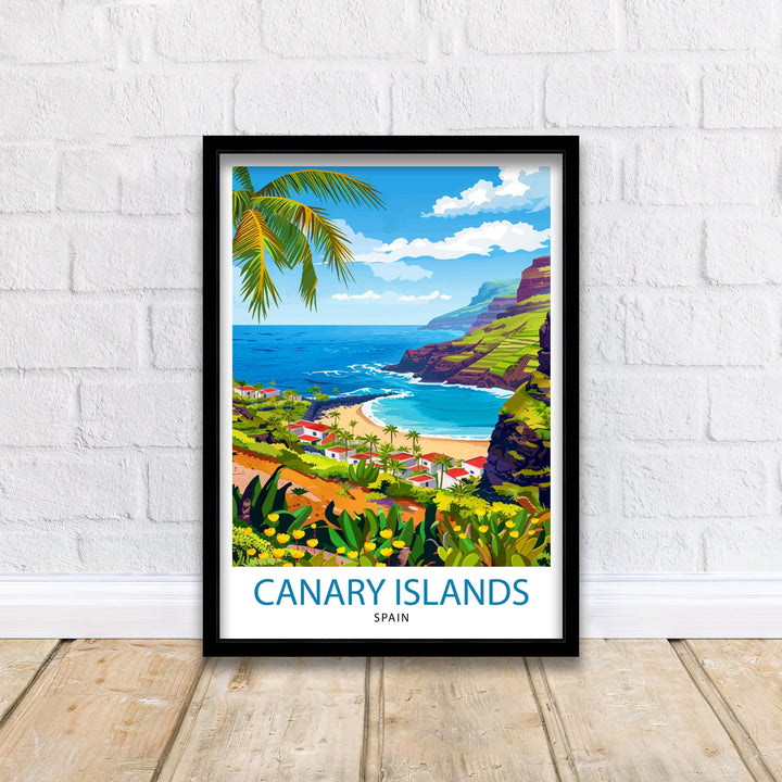 Canary Islands Travel Print Wall Decor Wall Art Canary Islands Wall Hanging Home Décor Canary Islands Gift Art Lovers Spanish Art Lover Gift