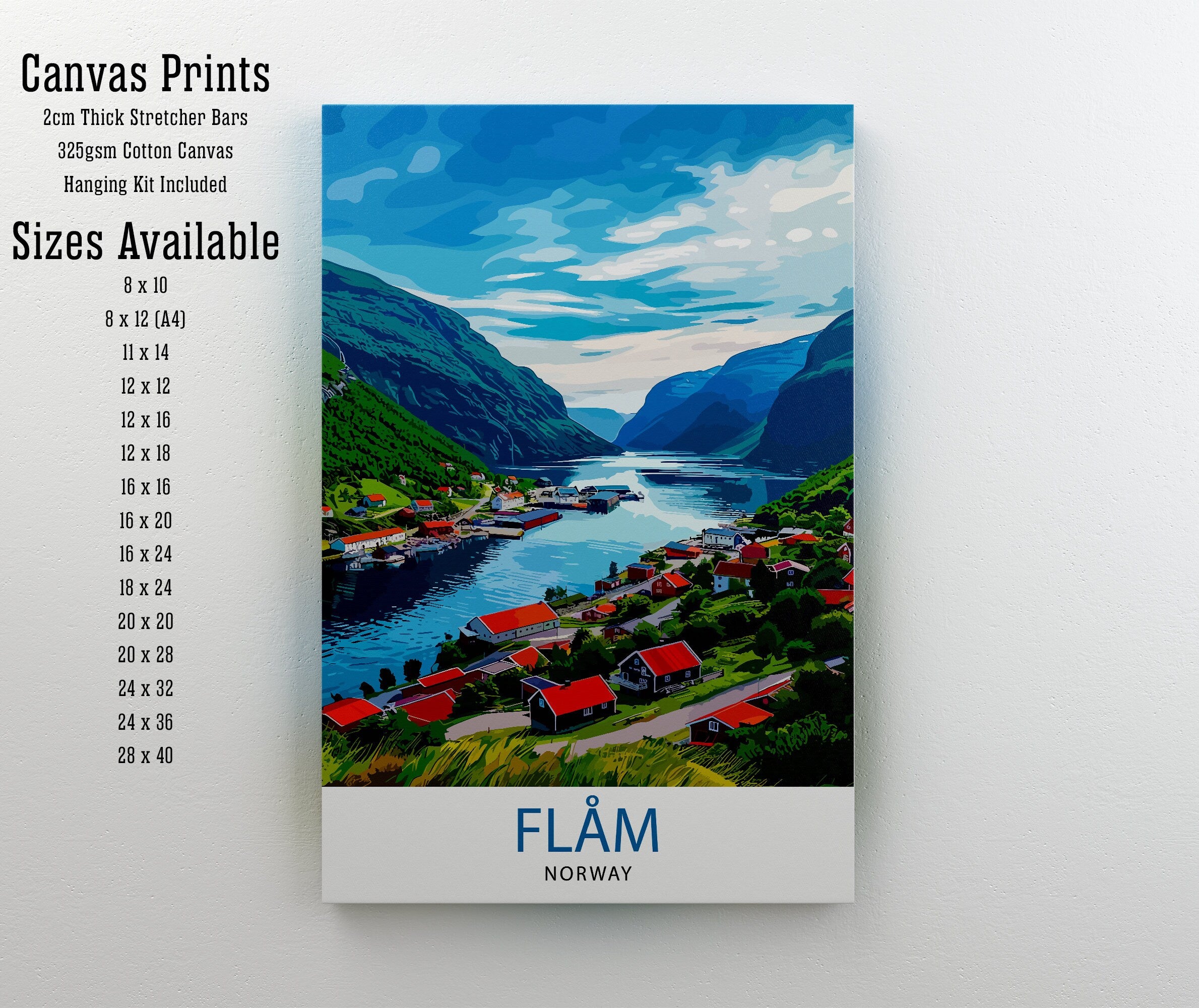 Flam Norway Travel Print Wall Decor Wall Art Flam Wall Hanging Home Décor Flam Gift Art Lovers Norwegian Art Lover Gift Print Art