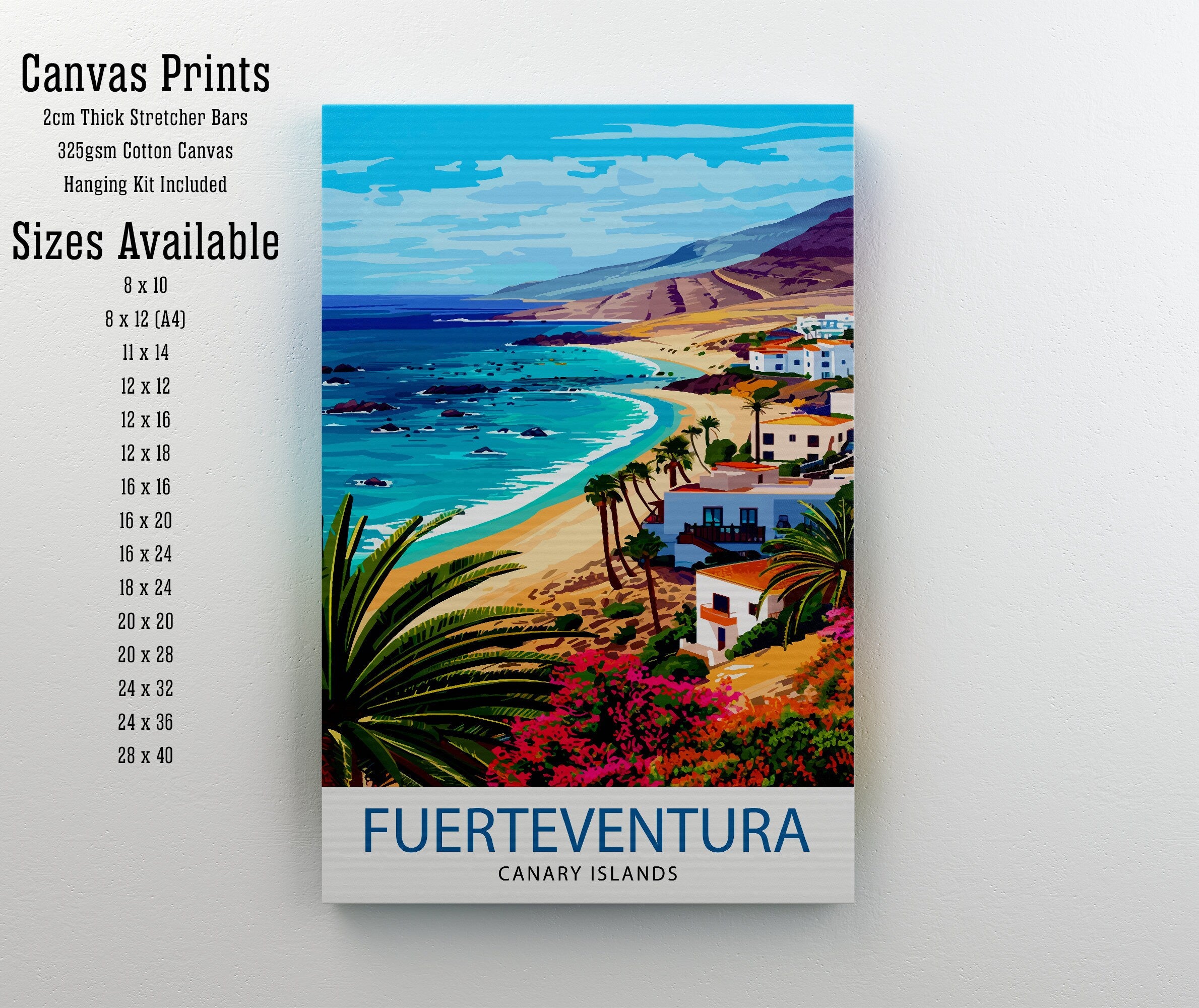 Fuerteventura Travel Print Wall Decor Wall Art Fuerteventura Wall Hanging Home Décor Fuerteventura Gift Art Lovers Canary Islands Art Lover