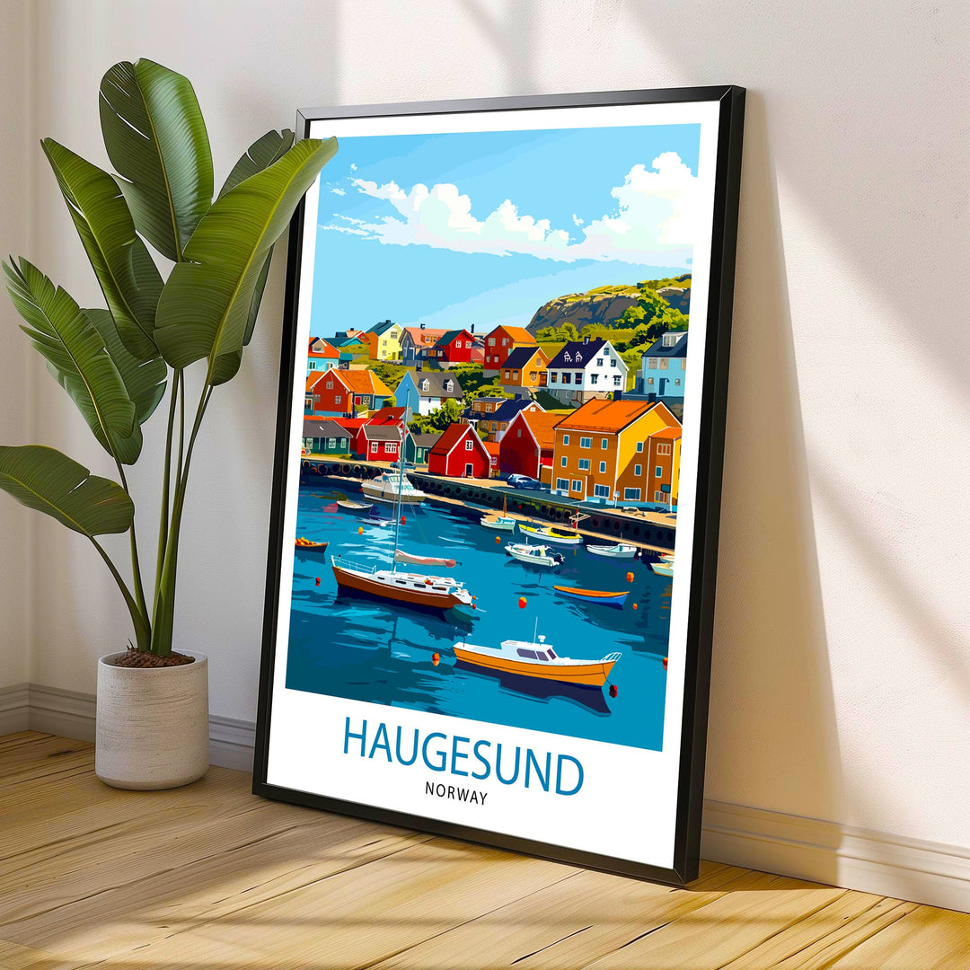 Haugesund Norway Travel Print Wall Decor Wall Art Haugesund Wall Hanging Home Décor Haugesund Gift Art Lovers Norwegian Art Lover Gift