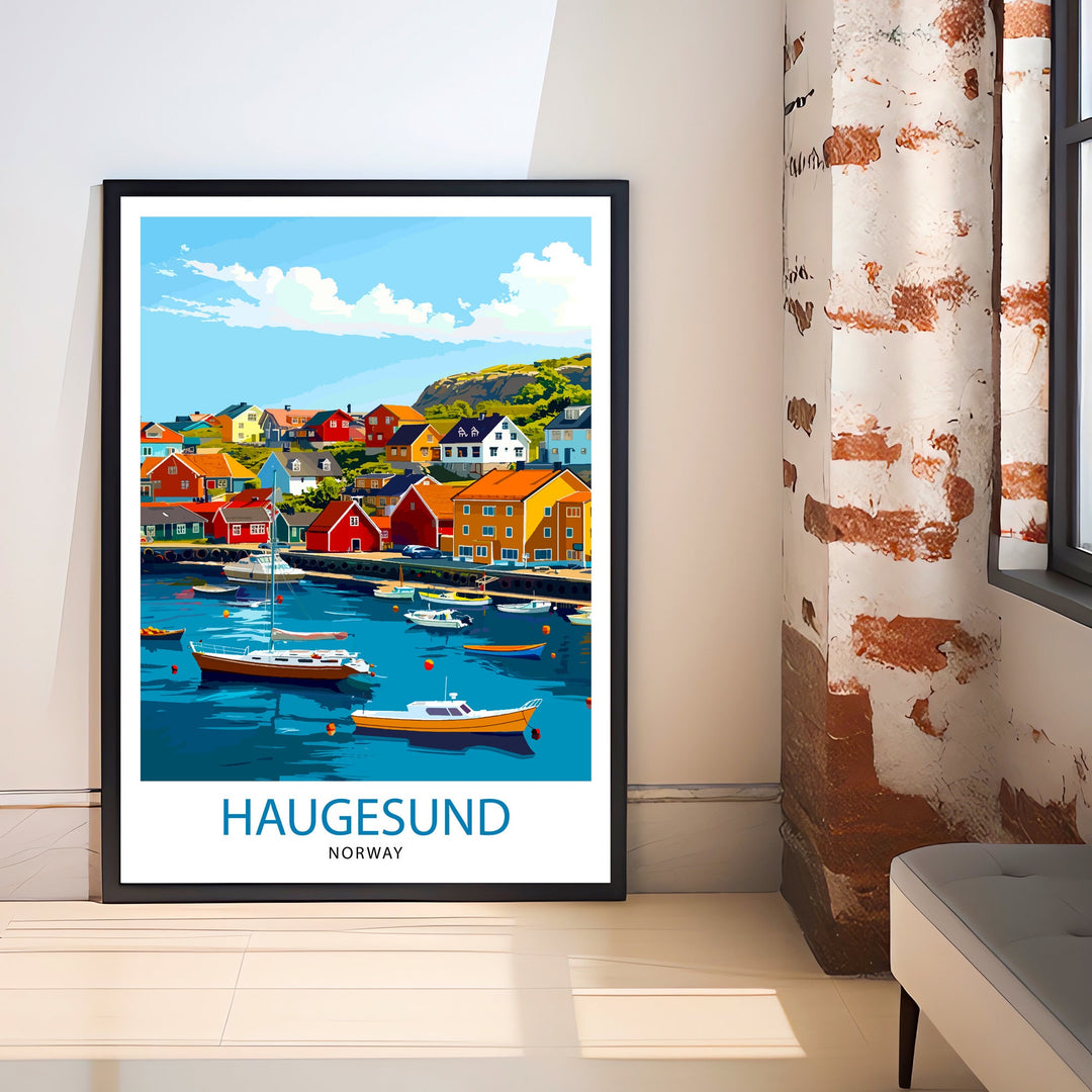 Haugesund Norway Travel Print Wall Decor Wall Art Haugesund Wall Hanging Home Décor Haugesund Gift Art Lovers Norwegian Art Lover Gift