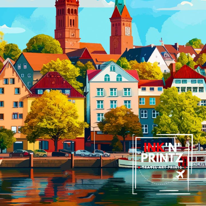 Kiel Germany Travel Print Wall Decor Wall Art Kiel Wall Hanging Home Décor Kiel Gift Art Lovers German Art Lover Gift Print Art