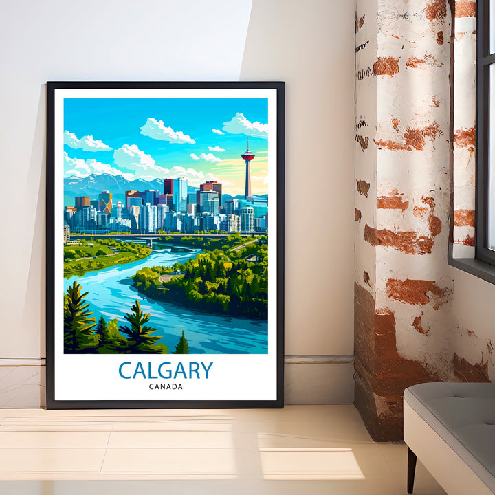 Calgary Canada Travel Print Wall Decor Wall Art Calgary Wall Hanging Home Décor Calgary Gift Art Lovers Canadian Art Lover Gift Print Art